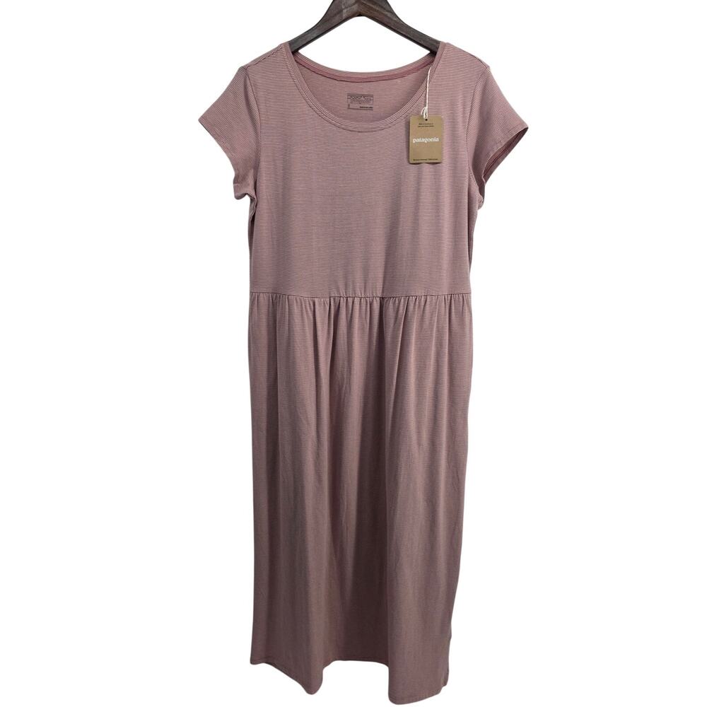 NWT Patagonia Kamala T-Shirt Dress Long Plains Evening Mauve Size Small